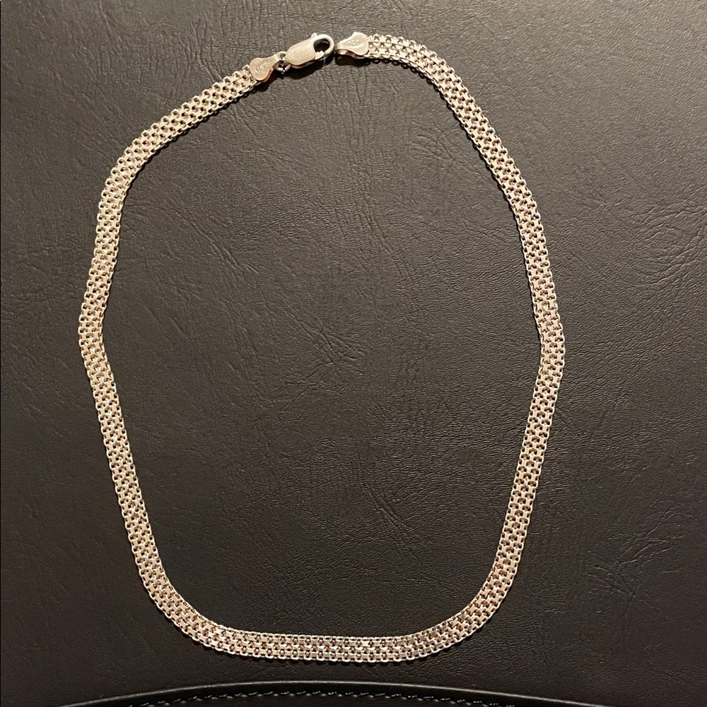925 Sterling Silver Mesh Necklace